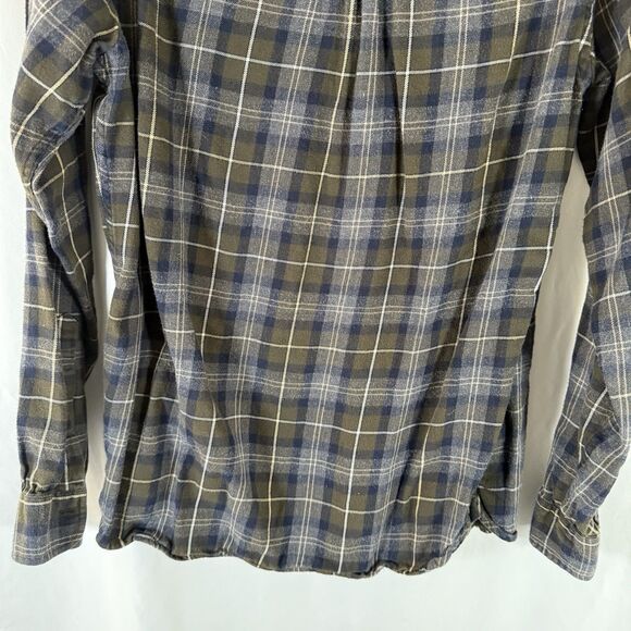 Brooks Brothers Flannel Shirt Men's Medium Plaid Brown XSlim All Cotton Pocket - Picture 9 of 9